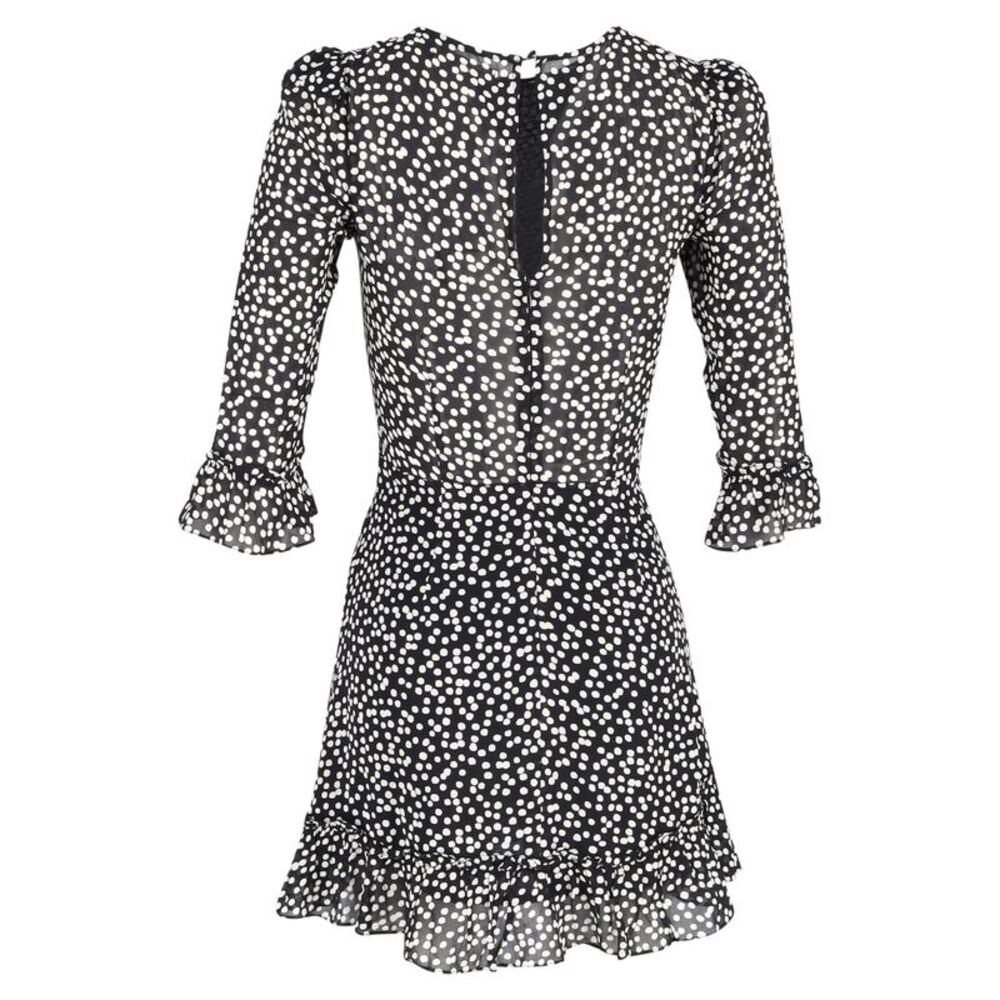 Reformation Doutzen Polka-Dot Mini Dress in Black Viscose - Picture 3 of 3